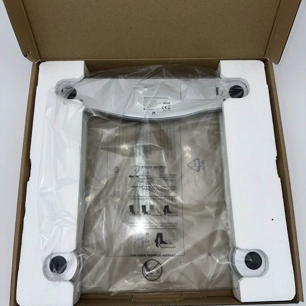 Etekcity Digital Body Weight Scale EB4473C Glass 400lb LCD Open Box Step On Tech